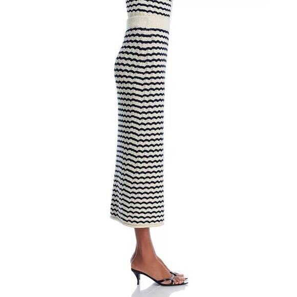 A.L.C. Alexis Sweater Midi Skirt Navy Stripe 7SWSK00176 Medium M NEW - Picture 3 of 6